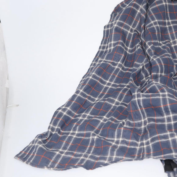 Chrome Hearts Check Shirt Long Sleeved Cotton Navy Auth 147580M