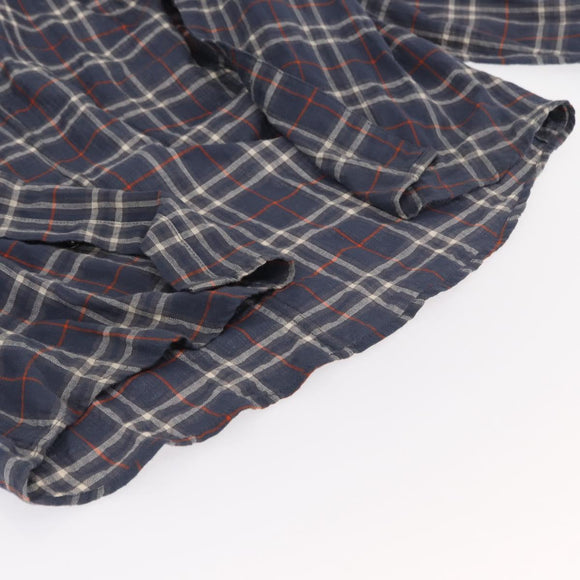 Chrome Hearts Check Shirt Long Sleeved Cotton Navy Auth 147580M