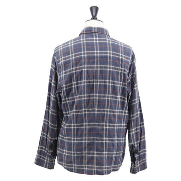 Chrome Hearts Check Shirt Long Sleeved Cotton Navy Auth 147580M - 0