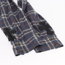 Chrome Hearts Check Shirt Long Sleeved Cotton Navy Auth 147580M-5