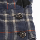 Chrome Hearts Check Shirt Long Sleeved Cotton Navy Auth 147580M-7
