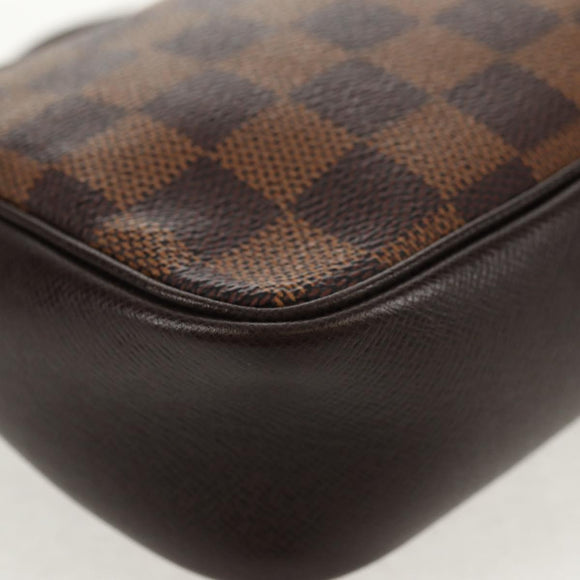 LOUIS VUITTON Damier Ebene Trousse Makeup Pouch N51982 LV Auth 147607V