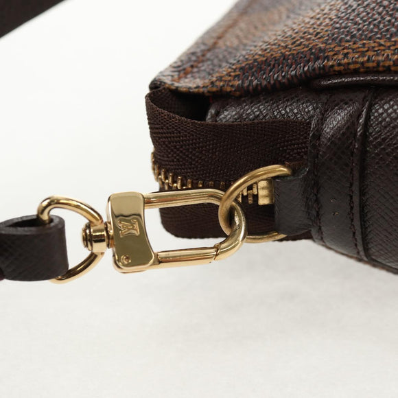 LOUIS VUITTON Damier Ebene Trousse Makeup Pouch N51982 LV Auth 147607V