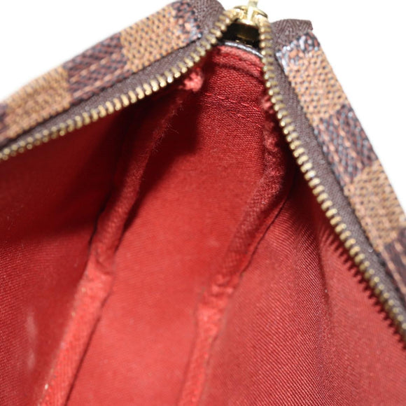 LOUIS VUITTON Damier Ebene Trousse Makeup Pouch N51982 LV Auth 147607V