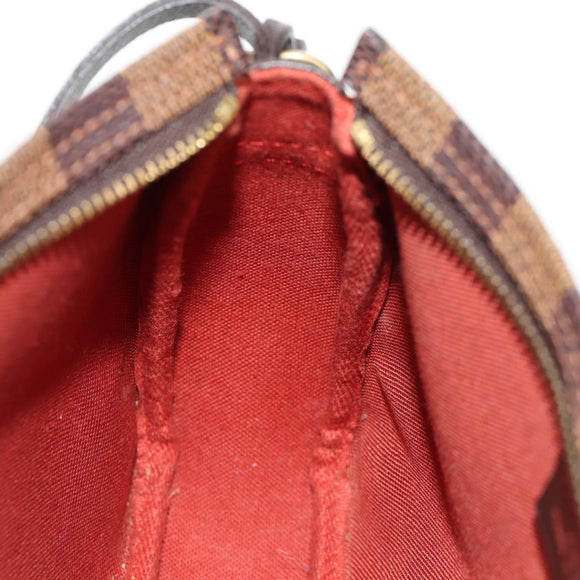 LOUIS VUITTON Damier Ebene Trousse Makeup Pouch N51982 LV Auth 147607V