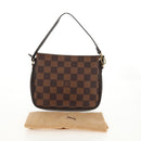 LOUIS VUITTON Damier Ebene Trousse Makeup Pouch N51982 LV Auth 147607V-12