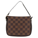 LOUIS VUITTON Damier Ebene Trousse Makeup Pouch N51982 LV Auth 147607V-2