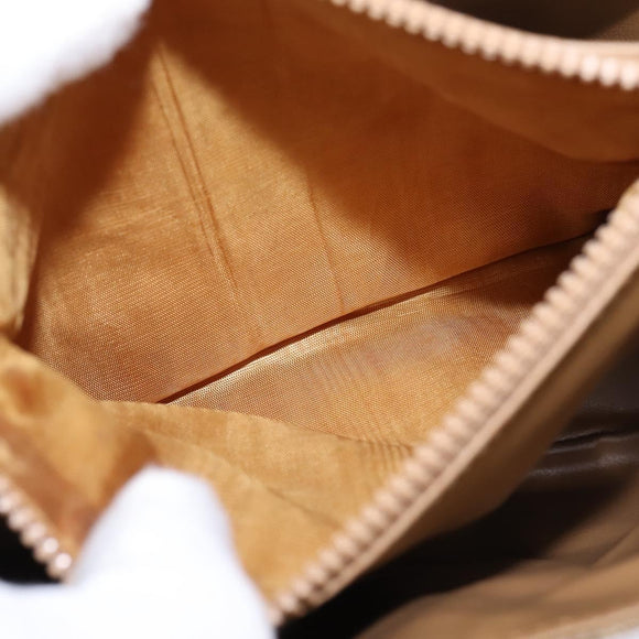 CELINE Macadam Canvas Shoulder Bag PVC Beige Gold Auth 147612