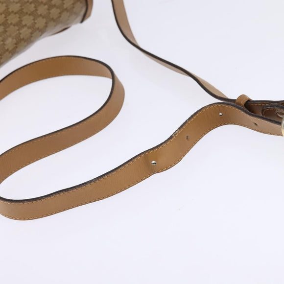 CELINE Macadam Canvas Shoulder Bag PVC Beige Gold Auth 147612