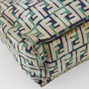 FENDI Zucca Canvas Draagtas Marineblauw Auth 147615-16