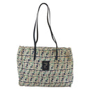 FENDI Zucca Canvas Draagtas Marineblauw Auth 147615-13