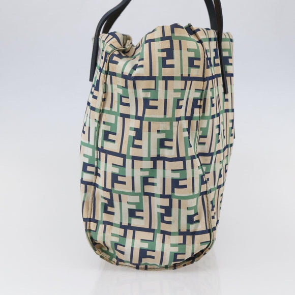 FENDI Zucca Canvas Draagtas Marineblauw Auth 147615