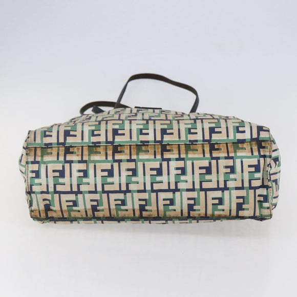 FENDI Zucca Canvas Draagtas Marineblauw Auth 147615