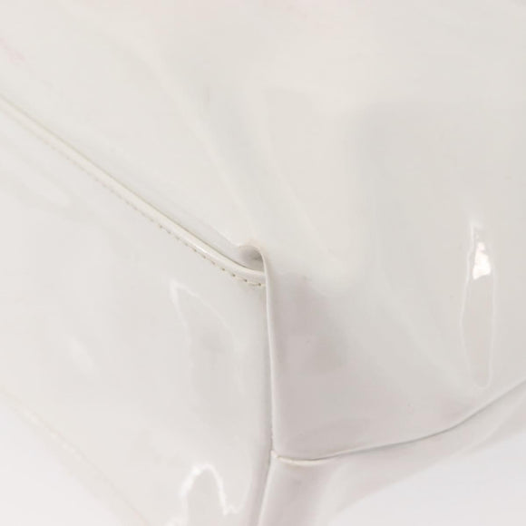 Salvatore Ferragamo Gancini Tote Bag Enamel White Auth 147620