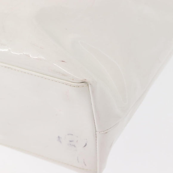 Salvatore Ferragamo Gancini Tote Bag Enamel White Auth 147620