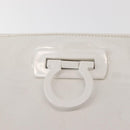 Salvatore Ferragamo Gancini Tote Bag Enamel White Auth 147620-10
