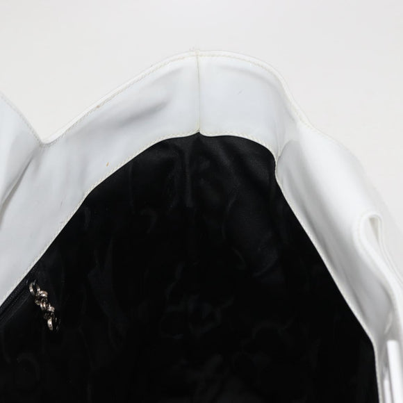 Salvatore Ferragamo Gancini Tote Bag Enamel White Auth 147620