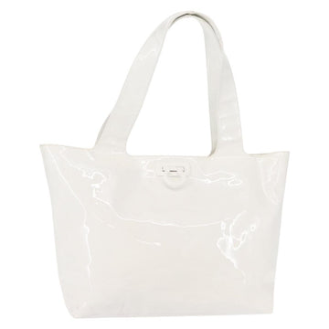 Salvatore Ferragamo Gancini Tote Bag Enamel White Auth 147620