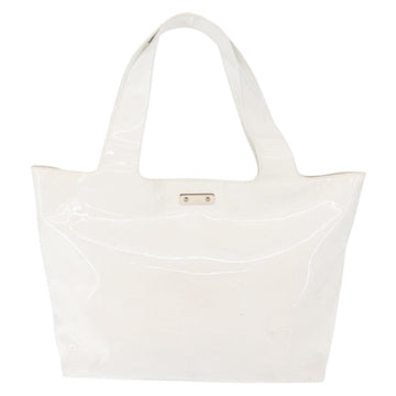 Salvatore Ferragamo Gancini Tote Bag Enamel White Auth 147620 - 0