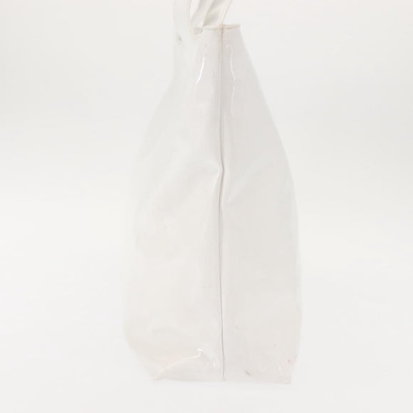 Salvatore Ferragamo Gancini Tote Bag Enamel White Auth 147620