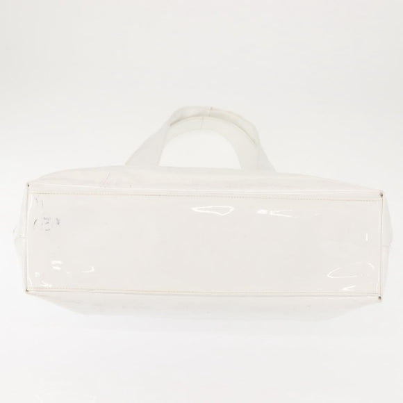 Salvatore Ferragamo Gancini Tote Bag Enamel White Auth 147620