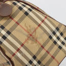 Burberry Nova Check Boston Bag PVC Beige Goud Auth 147629-6