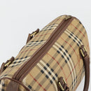 Burberry Nova Check Boston Bag PVC Beige Goud Auth 147629-7