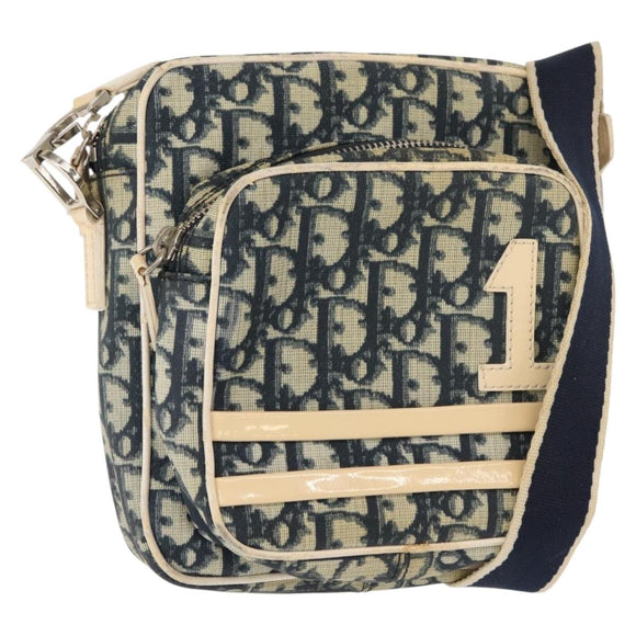 Christian Dior Trotter Canvas Shoulder Bag Navy Auth 147633