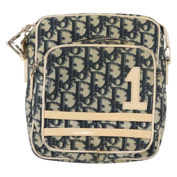 Christian Dior Trotter Canvas Shoulder Bag Navy Auth 147633
