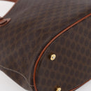 CELINE Macadam Canvas Tote Bag PVC Leather Brown Gold Auth 147637-15