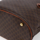 CELINE Macadam Canvas Tote Bag PVC Leather Brown Gold Auth 147637-17