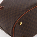 CELINE Macadam Canvas Tote Bag PVC Leather Brown Gold Auth 147637-16