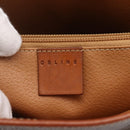 CELINE Macadam Canvas Tote Bag PVC Leather Brown Gold Auth 147637-19