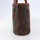 CELINE Macadam Canvas Tote Bag PVC Leather Brown Gold Auth 147637-3