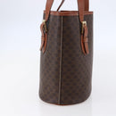 CELINE Macadam Canvas Tote Bag PVC Leather Brown Gold Auth 147637-4