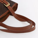 CELINE Macadam Canvas Tote Bag PVC Leather Brown Gold Auth 147637-7