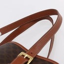 CELINE Macadam Canvas Tote Bag PVC Leather Brown Gold Auth 147637-14