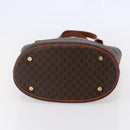 CELINE Macadam Canvas Tote Bag PVC Leather Brown Gold Auth 147637-5