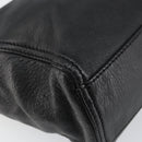 FENDI Hand Bag Leather Black Silver Auth 147641-14