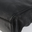 FENDI Hand Bag Leather Black Silver Auth 147641-15