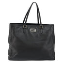 FENDI Hand Bag Leather Black Silver Auth 147641-13