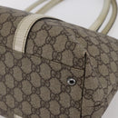 GUCCI GG Supreme Tote Bag PVC Beige Silver 114595 Auth 147642-10