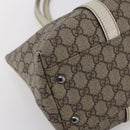 GUCCI GG Supreme Tote Bag PVC Beige Silver 114595 Auth 147642-14