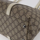 GUCCI GG Supreme Tote Bag PVC Beige Silver 114595 Auth 147642-15