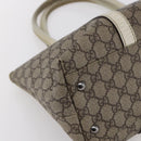 GUCCI GG Supreme Tote Bag PVC Beige Silver 114595 Auth 147642-16