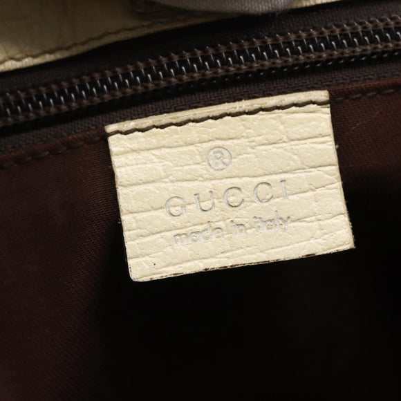 GUCCI GG Supreme Tote Bag PVC Beige Silver 114595 Auth 147642