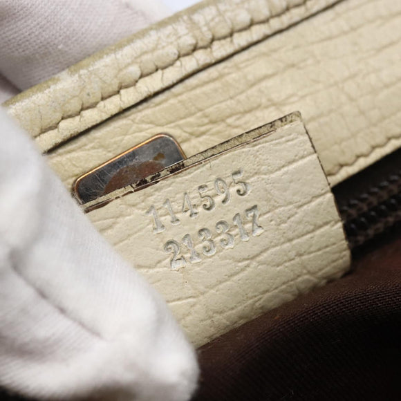 GUCCI GG Supreme Tote Bag PVC Beige Silver 114595 Auth 147642