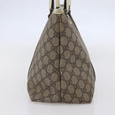 GUCCI GG Supreme Tote Bag PVC Beige Silver 114595 Auth 147642-3