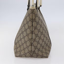 GUCCI GG Supreme Tote Bag PVC Beige Silver 114595 Auth 147642-4