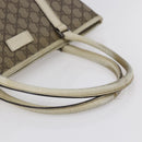 GUCCI GG Supreme Tote Bag PVC Beige Silver 114595 Auth 147642-7